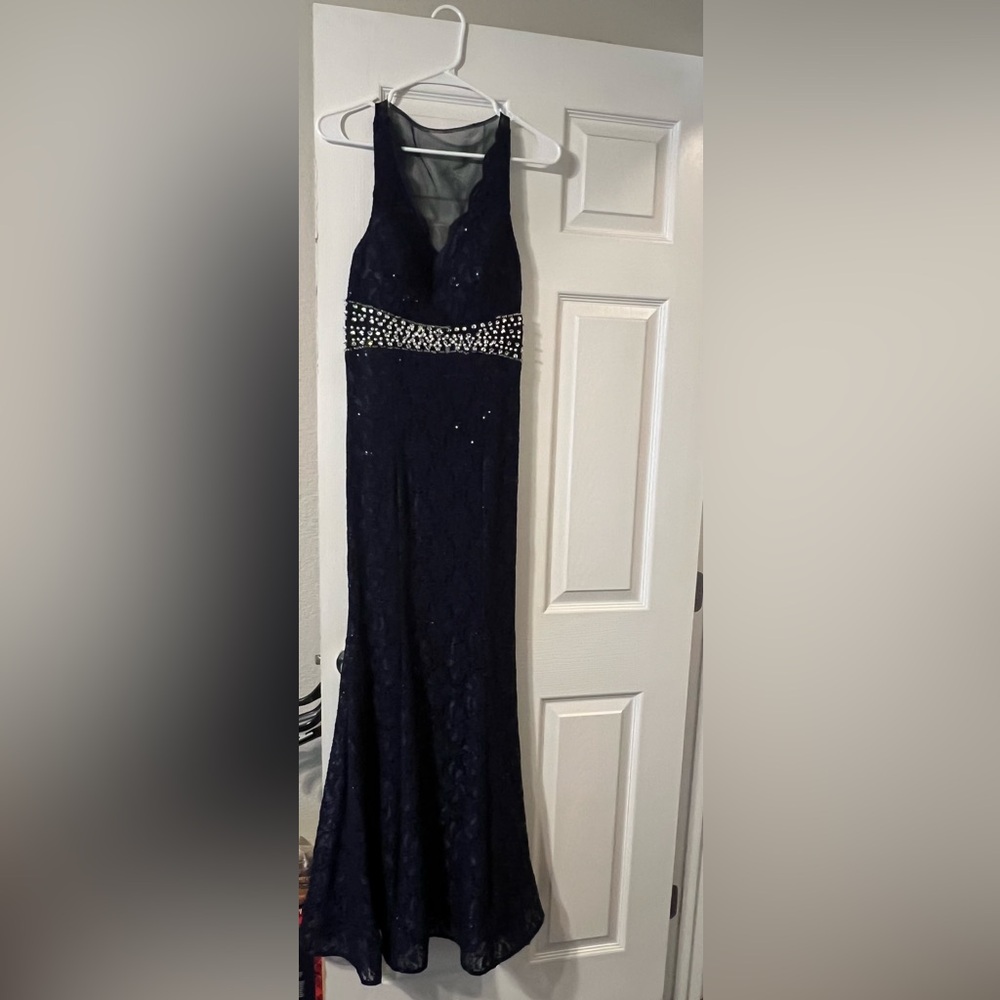 My Michelle Black Maxi Dress with Silver Accents